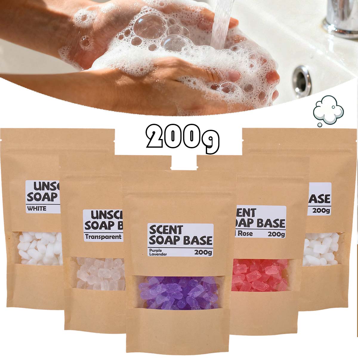 Soap Making Material Wholesale - Base de jabón perfumado de 200g,